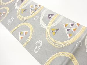 抽象丸に鱗模様織出し袋帯